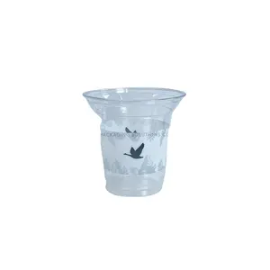 定制360毫升12盎司鹅植物图案印花宠物塑料杯，带盖，用于冷冲泡咖啡苏打水冰沙柠檬水奶昔