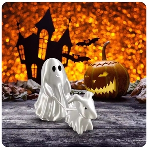 รูปปั้นสุนัขเดินผีพิมพ์ลาย3D รูปปั้นสุนัขผีฮาโลวีนประดับโต๊ะของใช้ในครัวเรือนของขวัญฮาโลวีน - Product Image 3