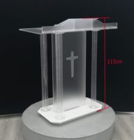 Église Podium Acrylique Pupitre Chaire Plexiglas Conférence Stand-up Floor pour Événement Église Mariage Prière
