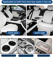 360 °   Support de véhicule rotatif multi-positions avec table pliante à 3 niveaux et miroir de maquillage, accessoires intérieurs de voiture en alliage d'aluminium, porte-gobelet