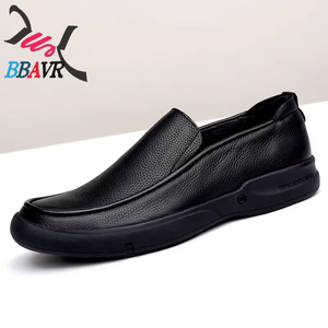 Chaussures habillées pour hommes grande taille, en cuir de vachette véritable avec doublure en maille lumineuse, semelle intérieure souple en PU, fermeture à lacets, style plateforme pour le bureau - Product Image 2