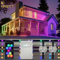 HRSYT DC36V Application d'éclairage LED RVB RGBW à point de pixel facile à installer Contrôle intelligent Lumière permanente extérieure des veilles de Noël