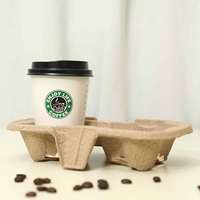 Support à gobelets en pâte à papier haute densité 1/2/4/4 alvéoles, biodégradable, pour café, économise les frais de transport, plateau à boissons antichoc