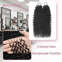 Lot de Cheveux à Crocheter 100% Vierges Vietnamiens Pré-Séparés, Double Trame Faite à la Machine, Bouclés Jerry Sans Nœuds Invisibles, pour Femmes Noires