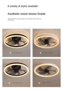 Ventilateur de plafond LED moderne avec lumières, profil bas, télécommande, ventilateur intelligent à 3 vitesses pour salle de bain, lumière RVB à intensité variable - Product Image 3