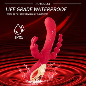 <span class=keywords><strong>Best</strong></span> Seller 3-en-1 Triple Estimulador Consolador de silicona Vibrador Empuje Giratorio Varita de conejo de succión para mujeres - Product Image 4