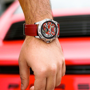 Reloj de Pulsera Nuevo <span class=keywords><strong>Parnis</strong></span> 43mm, Esfera Roja, Mecánico Automático, para Hombre, Correa de Acero Inoxidable y Caucho, Reserva de Energía, Lujoso 2025 - Product Image 2