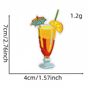 卸売 ハワイアンビーチ 小さな刺繍 アップリケ スカルステッカー アイロン接着 レインフォレスト サマーパッチ トラッカーハット、バッグ、衣料品用 - Product Image 2