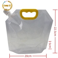 Sacs à eau pliables réutilisables en PE avec logo personnalisé, prêts à l'emploi, 1L-5L, avec bec verseur pour lait, gelée et boissons