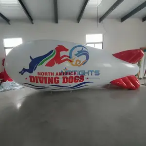 4m long inflatable pvc helium blimp balloon with logo printing