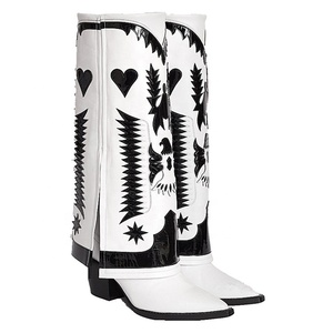Botas Altas Retro Estilo Western para Mujer, Invierno, Tacón Medio Grueso, Talla Grande 43 - Product Image 4
