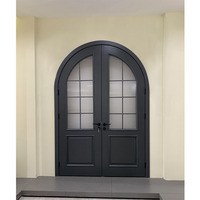 JBDhome Porte extérieure en accordéon pliante en verre, terrasse coulissante en bois massif personnalisée, porte principale en chêne, arc en bois massif