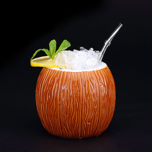 Tasse Tiki en céramique de noix de coco, série de fruits tropicaux, bol à Cocktail en porcelaine, tasse à liqueur, spiritueux, verre - Product Image 2