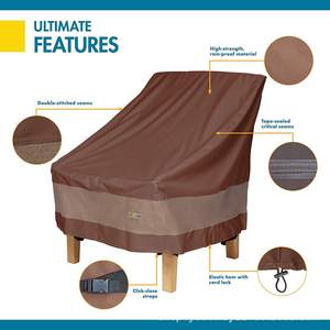 Funda para Silla de Patio Exterior Woqi, Tela Oxford 600D Impermeable, Color Café, Estilo Minimalista - Product Image 5