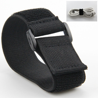 Sangle de rangement auto-adhésive en nylon élastique personnalisé, imperméable et ignifuge, boucle d'étiquette noire pour la salle des outils à la maison