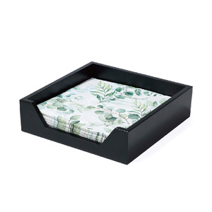 Servettenhouder voor op tafel, houten servetdispenser met grote zijopening voor papieren servetten, vierkante servettenhouder in boerderijstijl - Product Image 2