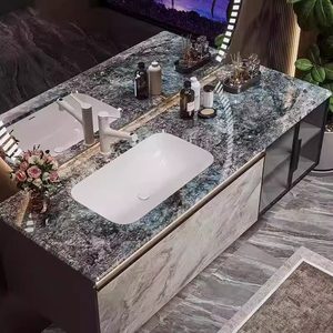 Designer Custom <b>Light</b> Luxury Modern Bathroom <b>Vanity</b> Unit Melamine Board Water Resistant Eco-Friendly Includes Washbasin Mirror - Product Image 5