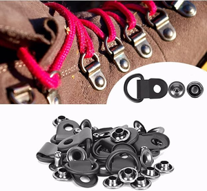Boucle de lacet en alliage d'argent avec rivets, utilisée pour la réparation/décoration des accessoires de camping/randonnée/alpinisme - Product Image 6