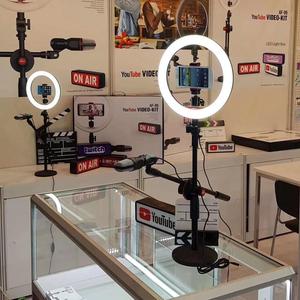 Nouvelle lampe vidéo <span class=keywords><strong>2021</strong></span> avec anneau lumineux pour selfie, support de téléphone portable, trépied et microphone pour vidéos YouTube - Product Image 1