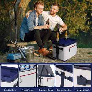 New Design 40-Can Versatile Beach Multipurpose Insulated Cooler <b>Storage</b> Bag <b>Collapsible</b> Leak Proof Waterproof Fabric Single Cup - Product Image 5