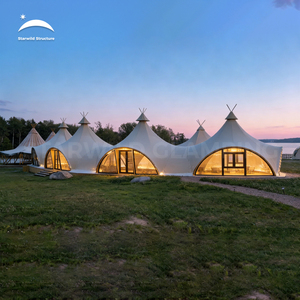Tente de glamping en acier galvanisé, type <span class=keywords><strong>tipi</strong></span> indien, yurt, pour la restauration et le camping - Product Image 1