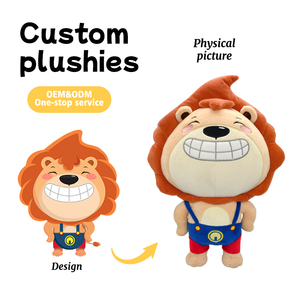Peluche Terapeutico Leone Ridente OEM/ODM, Design Personalizzato con Logo, Regalo <span class=keywords><strong>di</strong></span> Compleanno, Compagno Felice, Animale <span class=keywords><strong>di</strong></span> Peluche, Realizzazione Campione Personalizzato - Product Image 1