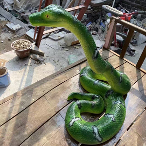 Statue de serpent anaconda réaliste en fibre de verre, texture réaliste, imperméable, grande sculpture de reptile pour parc de safari, jardin botanique - Product Image 6