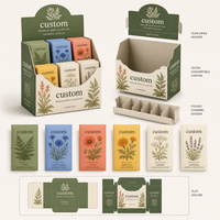 Boîte de présentation de graines personnalisée imprimée en couleur, emballage en carton pour six sachets, présentoir de comptoir pour les centres de jardinage