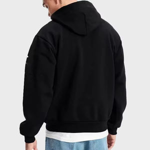 Sweat-shirt à capuche pour homme, coupe ample, style hip-hop, en coton épais, avec impression de lettres en relief, streetwear décontracté - Product Image 2