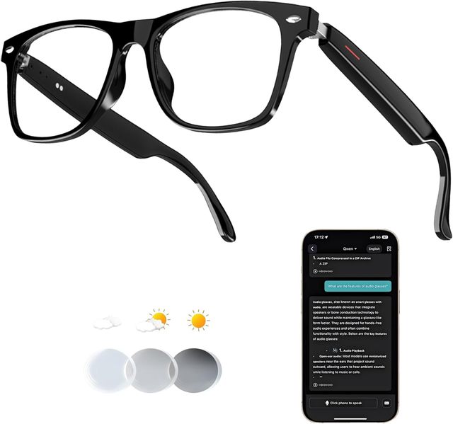 E13 Smart Translation AI Glasses Audio Eyewear Call Music Real Time 100+ Languages Translator Sunglasses for Business Travel