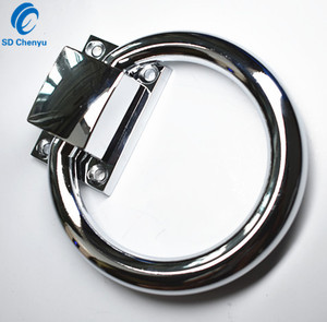 Batacchio Decorativo Rotondo in Zinco per Porte, Vendita all'Ingrosso, Placcato Cromo, Lega Moderna per Cucina, 305g/pz - Product Image 4