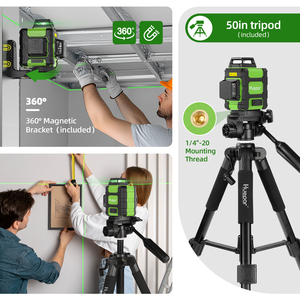 Niveau <span class=keywords><strong>laser</strong></span> professionnel <span class=keywords><strong>Huepar</strong></span> HM03CGT 12 lignes 360° pour extérieur avec trépied, modes manuel/automatique/impulsion, outil de précision à batterie longue durée - Product Image 6