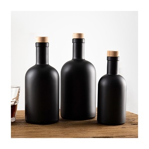 China Botella de alcohol Proveedor de fábrica 700ml 750ml 375ml Black Oslo Nordic Gin Whisky Vodka Spirit Bottle para licor Ron - Product Image 1