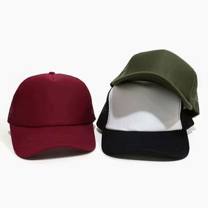 Professional Custom Printing Embroidery Logo Mesh Wholesale Plain 5 Panel Trucker Cap Premium Foam Fashion Cycling Trucker <b>Hat</b> - Product Image 5