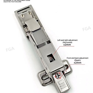บานพับเฟอร์นิเจอร์ไฮดรอลิกแบบหนีบ FGA Ok005 รุ่นโมเดิร์น 110 องศา ปิดแบบนุ่มนวล สำหรับประตูกระจกไร้กรอบในห้องนอน - Product Image 2