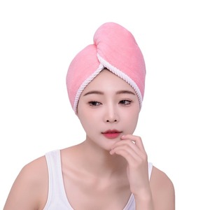 Bonnet de séchage des cheveux en polaire corail épaisse à double couche, séchage rapide, couleur unie, 65x25cm, pour femmes, usage domestique - Product Image 4