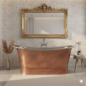 Nouvelle arrivée : Baignoire ovale en cuivre, design tendance, pour salle de bain, proposée par les exportateurs. - Product Image 5
