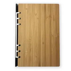 Forniture per ufficio creative all'ingrosso 2MM bambù carbonizzato 6 fori draw rod clip binding quaderno a fogli mobili