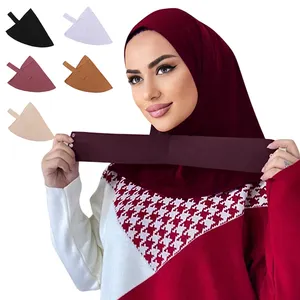 Nouveau Style chaud femmes musulmanes Jersey bouton cravate Hijab coton écharpe châle Hijab dubaï arabe turquie Abaya Turban Hijab