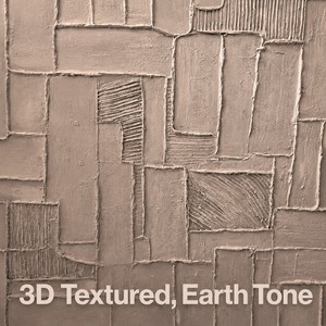 Peintures murales abstraites créatives Wabi Sabi en toile texturée beige, style Japandi, faites à la main, en plâtre 3D - Product Image 3