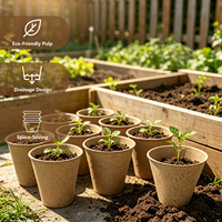 Pot de culture rond en pulpe compostable durable avec fond en maille pour semis, idéal pour les jardins de fenêtre, kit de démarrage parfait