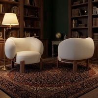 Fauteuil modulaire de salon en cuir PU beige de style nordique moderne, rembourré en éponge, pour la maison, le bureau, l'appartement et l'hôtel
