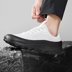 Chaussures de marche respirantes en tissu, semelle extérieure en caoutchouc robuste, lacets, légères, baskets décontractées pour tous les jours - Product Image 3