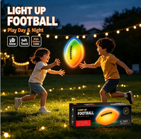 Ballon de football américain lumineux à LED, ballon de rugby en PVC qui brille dans le noir, jouet de sport pour enfants, camping en plein air, plage, fête