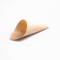 Cornets de dégustation en bois robustes, jetables, biodégradables, légers, écologiques, portables pour camping, barbecue, extérieur et street food