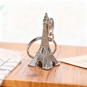 Porte-clés en métal 3D personnalisé, créatif, rétro, Tour Eiffel de Paris, petit coffret cadeau, pendentif pour sac, porte-clés personnalisé - Product Image 3