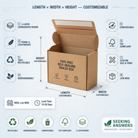 Boîte en carton ondulé pliable avec fermeture éclair, robuste, réutilisable, recyclable, auto-ouvrante, pour l'emballage de vêtements et de chaussures