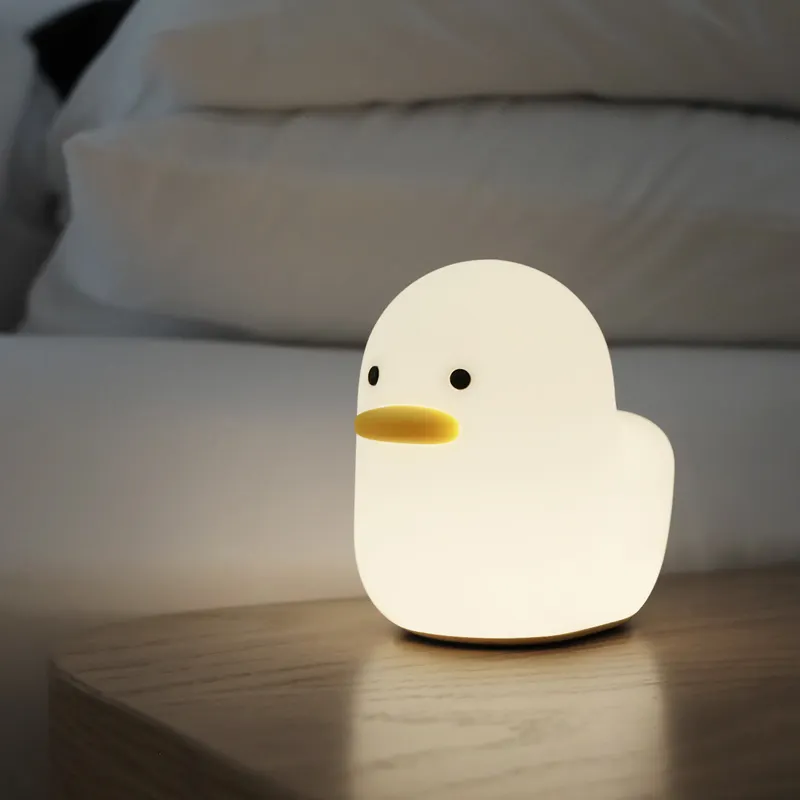 Timable cute silicone LED night light for kids cartoon led light Touch Sensor sleep diffusers Desk Lamp for bedroom