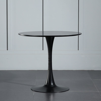 Table de meubles de restaurant blanche de luxe nordique Tulip Base Table de salle à manger ronde en métal en bois