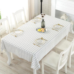 <b>PVC</b> <b>Tablecloth</b> Rectangle Checkered Pattern Waterproof Oil Proof Home Use 100% <b>PVC</b> Fabric Printed Geometric Design - Product Image 1